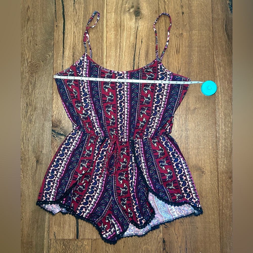 Rafi & Ro Boho Burgundy Romper